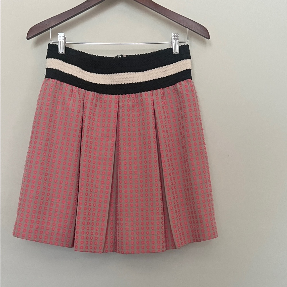 Maeve Pink and Black A-Line Skirt
